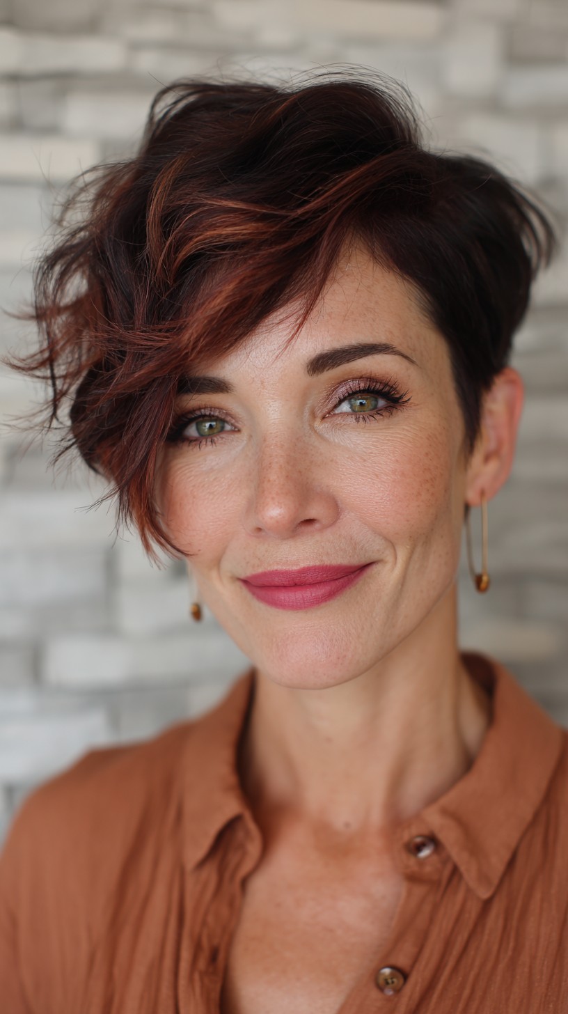 Textured Short Pixie with Bold Highlights