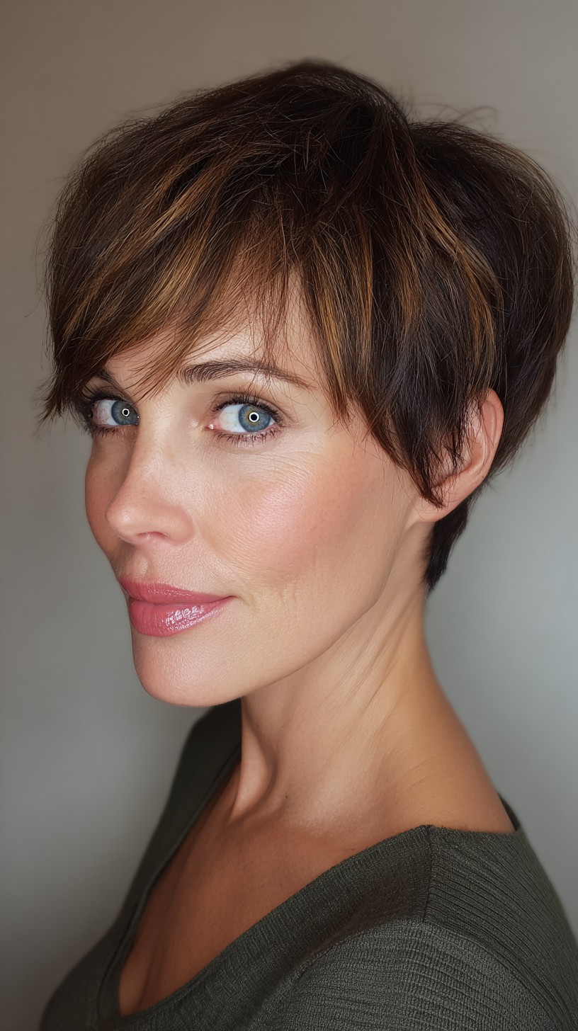 Textured Short Pixie with Subtle Highlights