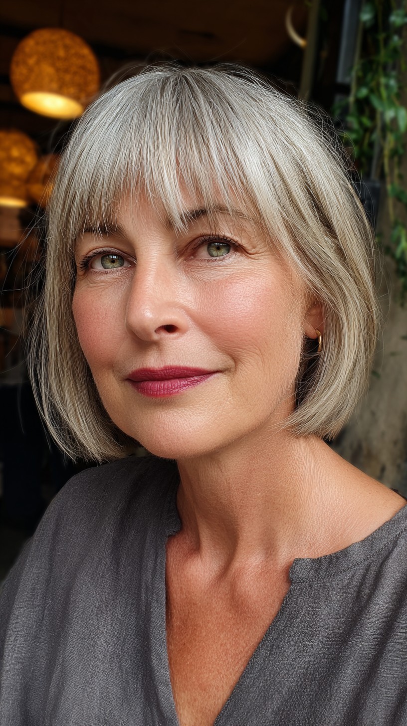Chic Blunt Bob with Soft Bangs