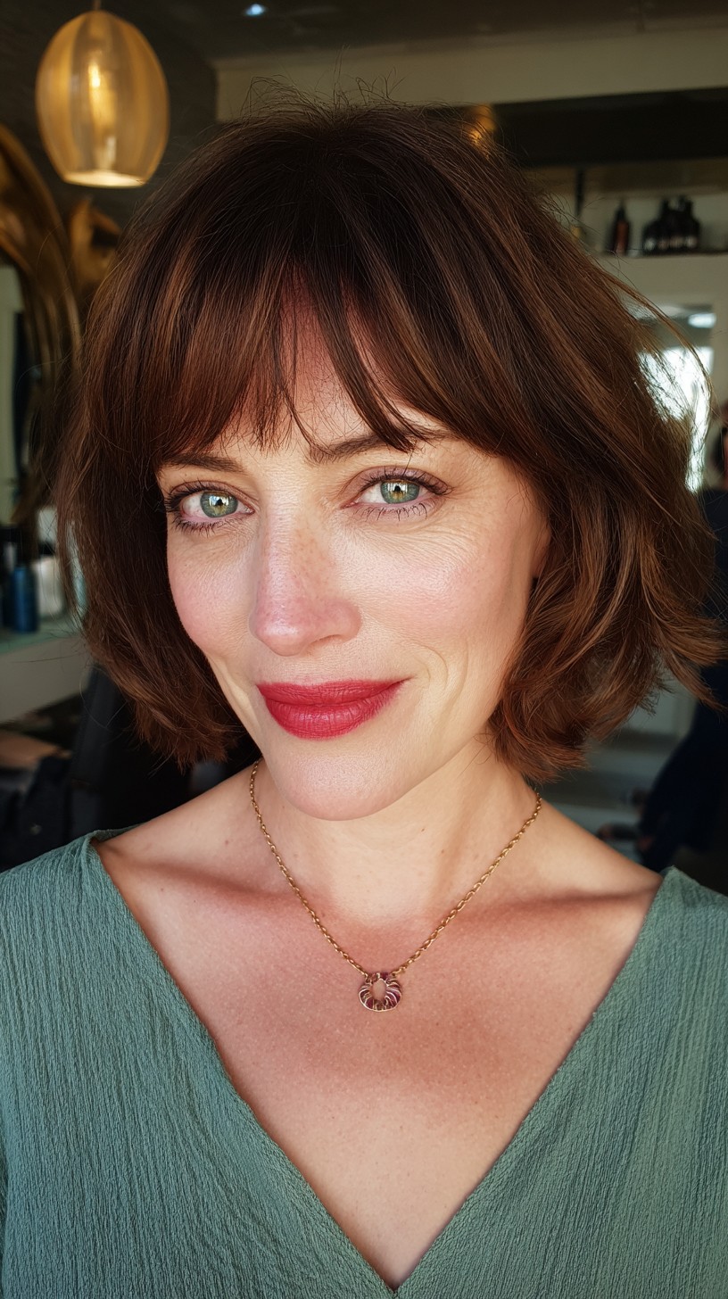 Chic Layered Bob with Soft Choppy Bangs