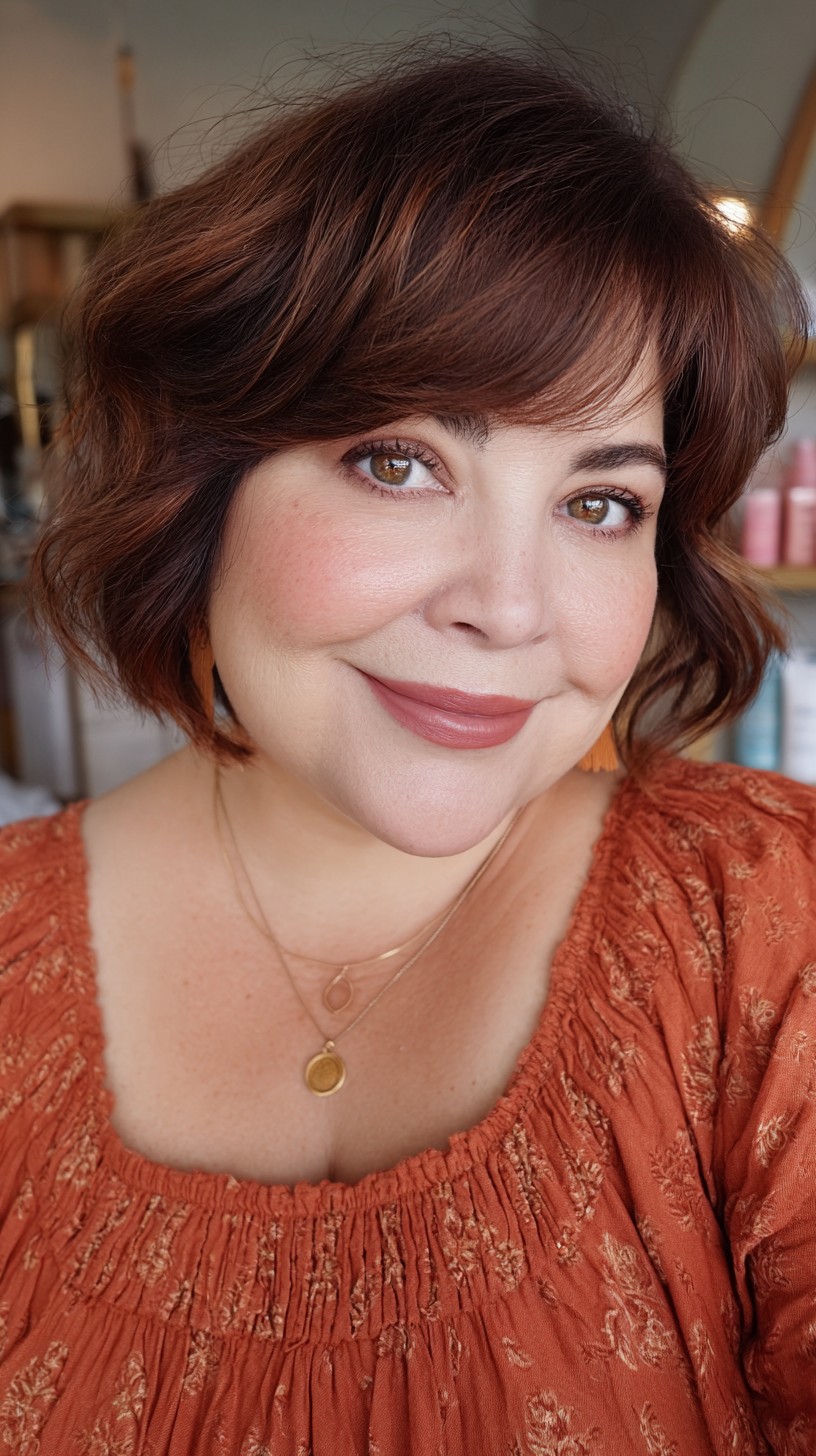 Chic Layered Bob with Subtle Highlights