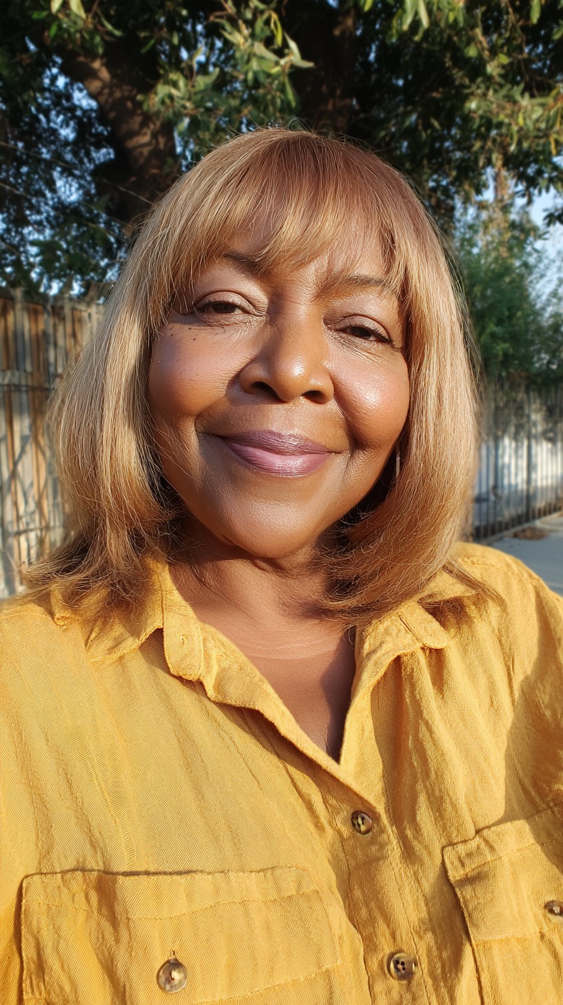 Chic Shoulder-Length Blonde Bob with Subtle Layers