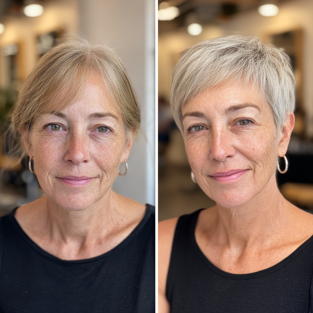 Chic Silver Textured Pixie with Soft Layers