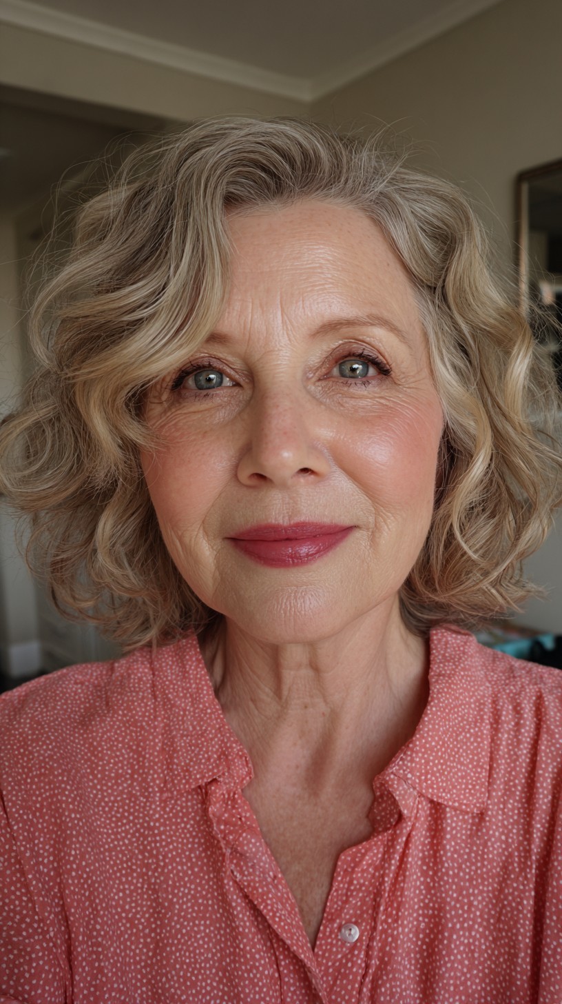 Chic Soft Curly Blonde Cut with Textured Layers