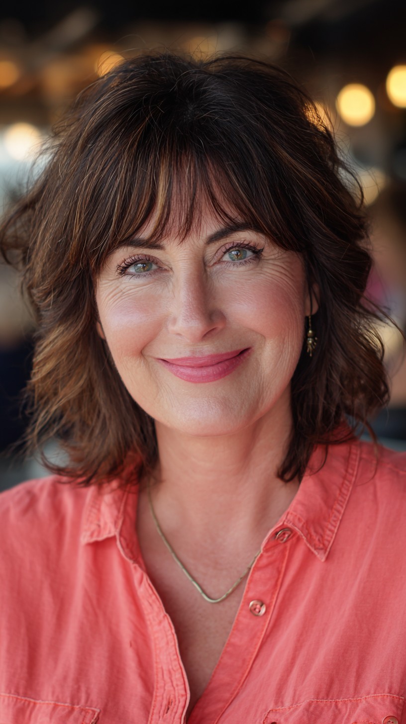 Chic Textured Bob with Soft Bangs