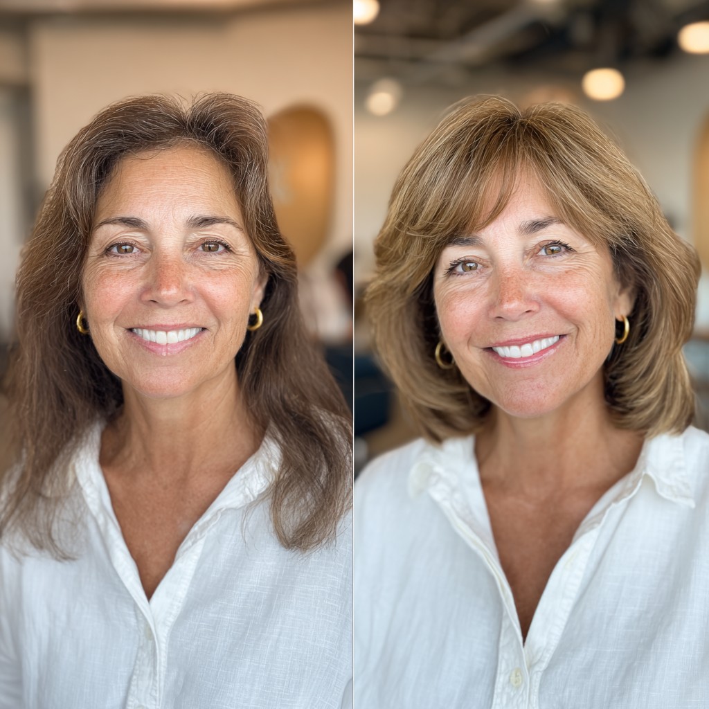 Chic Textured Bob with Soft Blonde Highlights