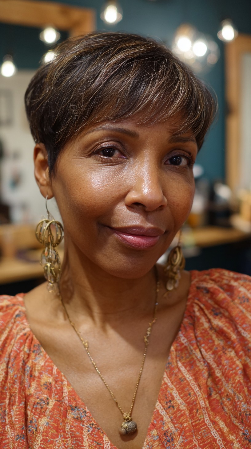 Chic Textured Pixie Cut with Subtle Highlights