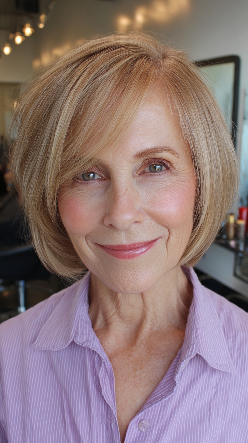 Classic Textured Blonde Bob with Subtle Layers