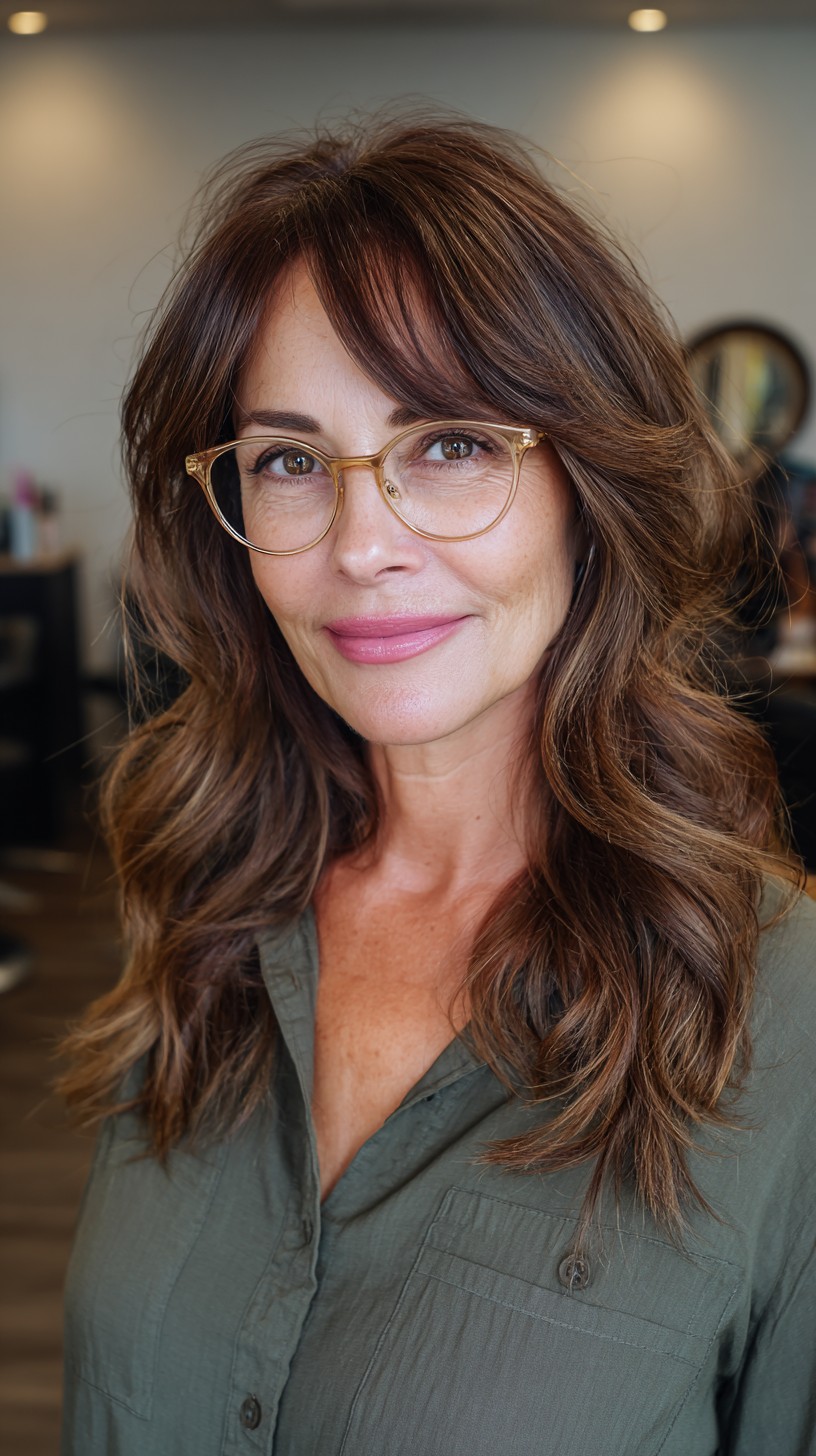 Elegant Layered Cut with Face-Framing Waves