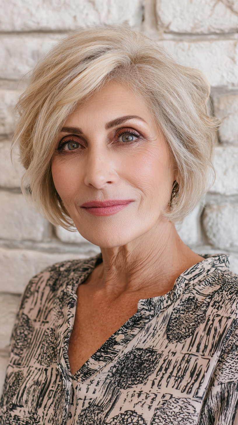 Elegant Layered Short Cut with Soft Waves