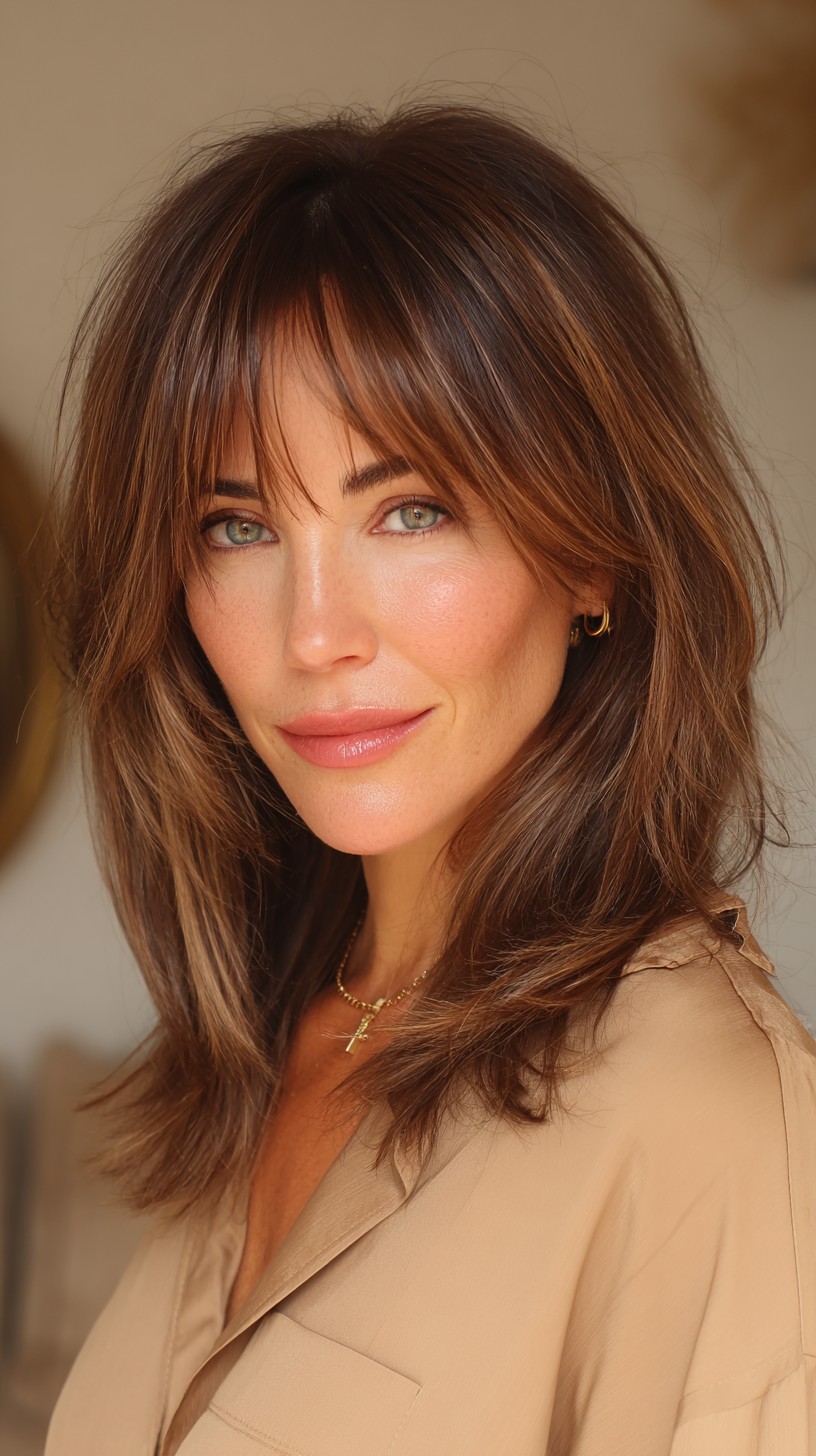 Modern Layered Cut with Choppy Bangs