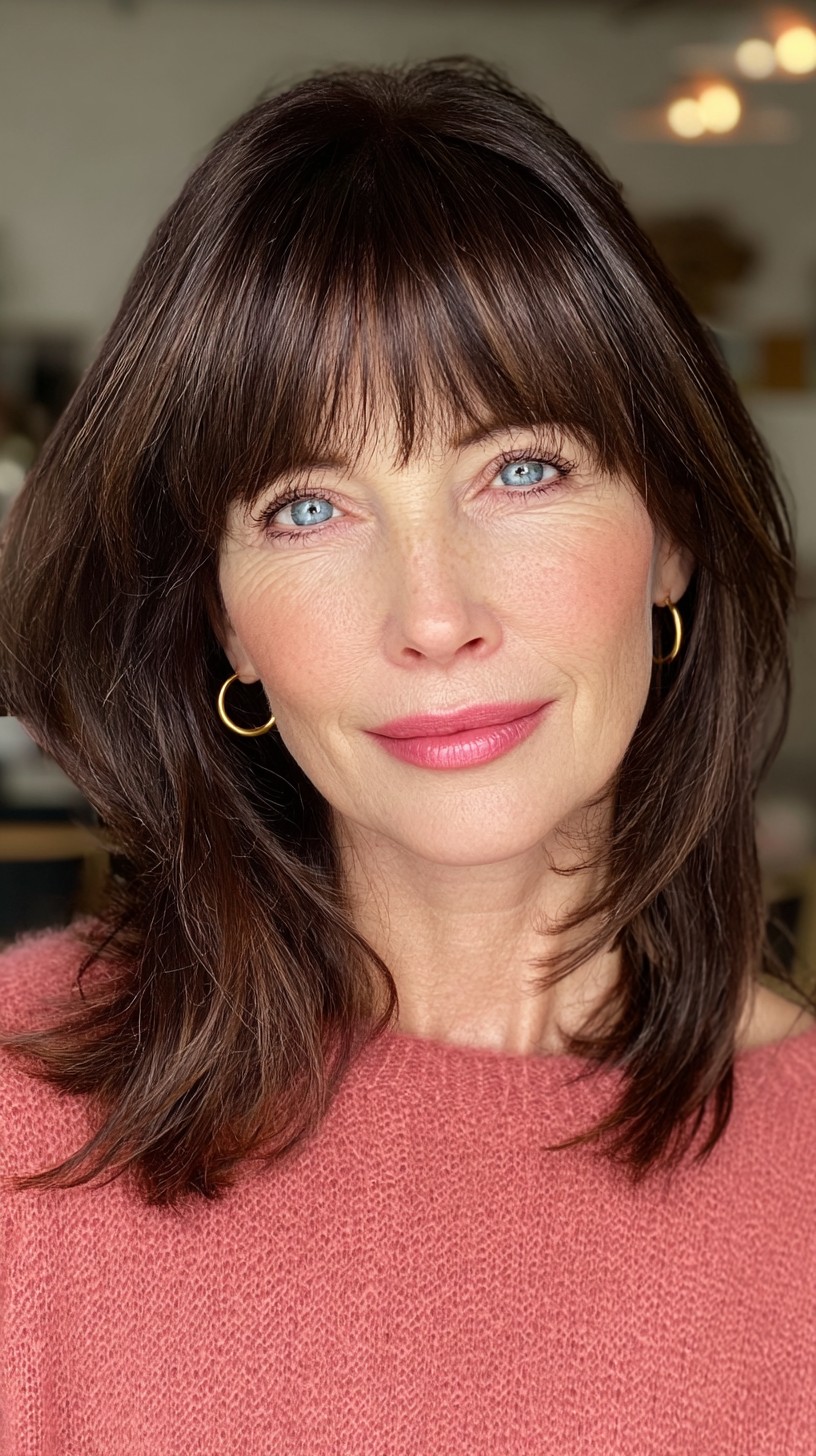 Modern Long Layered Cut with Soft Bangs