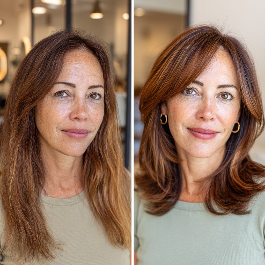 Modern Long Layered Cut with Soft Face-Framing Highlights