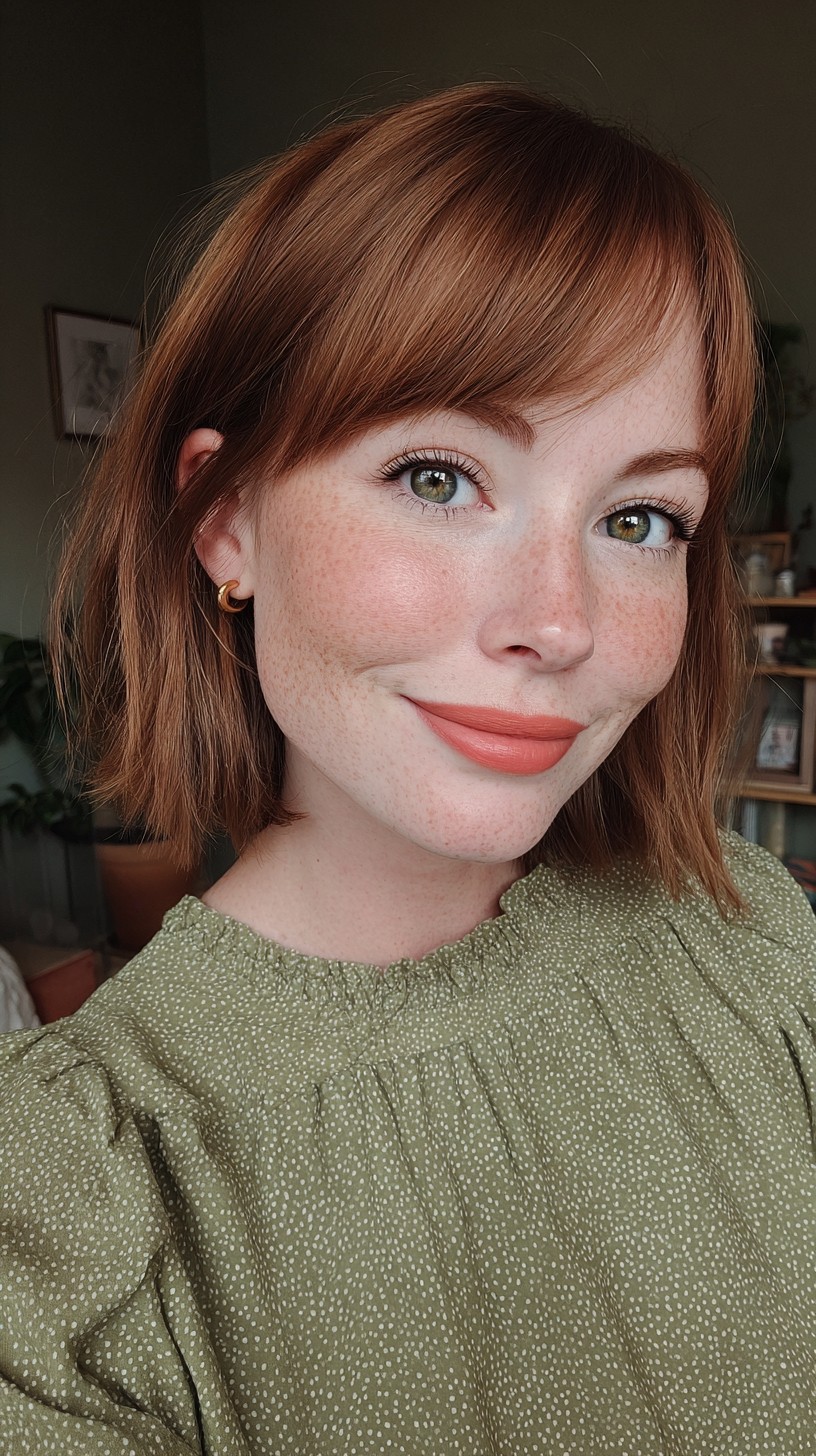 Soft Textured Bob with Subtle Bangs