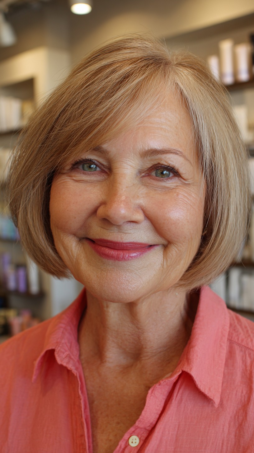 Stylish Short Blonde Bob with Subtle Layers