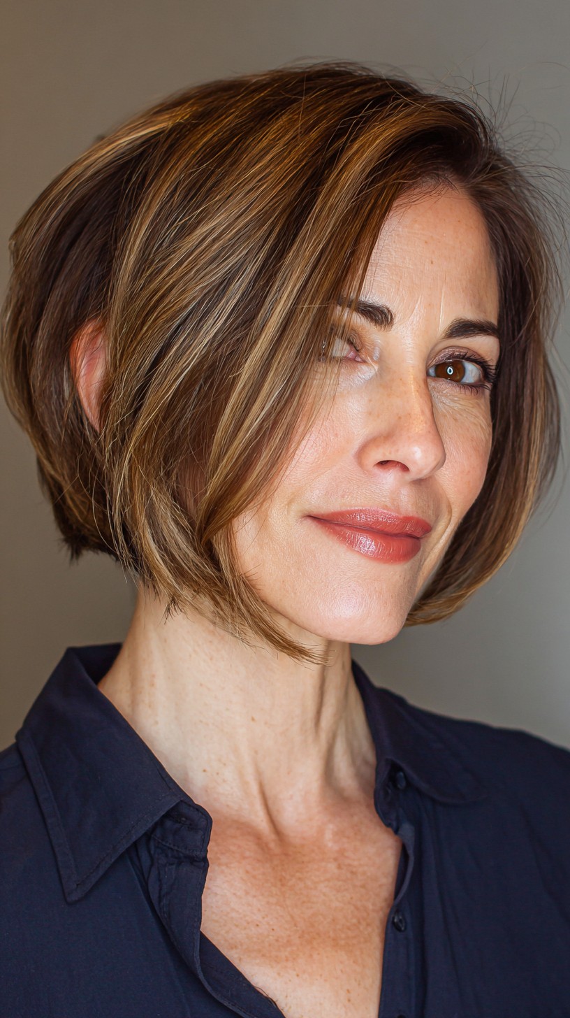 Textured Brunette Bob with Face-Framing Layers