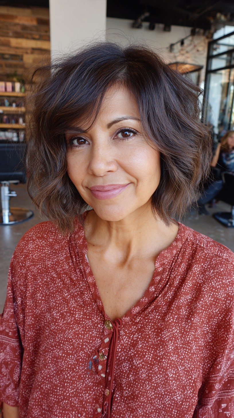 Textured Brunette Bob with Soft Volume