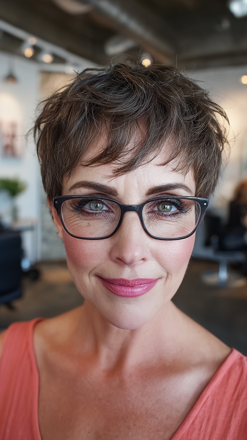 Textured Pixie Cut with Playful Bangs