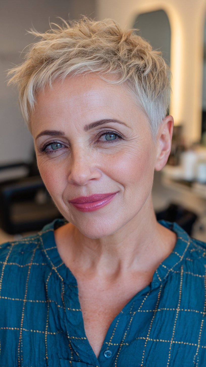 Textured Short Crop with Subtle Layers