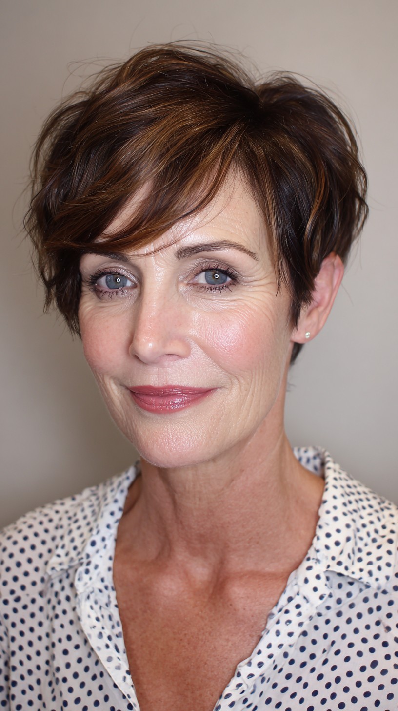 Textured Short Cut with Soft Layers and Highlights