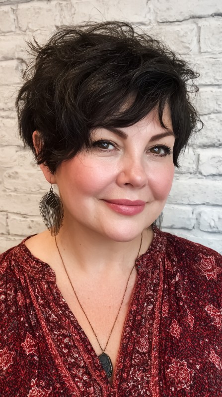 Textured Tousled Pixie Bob with Soft Volume