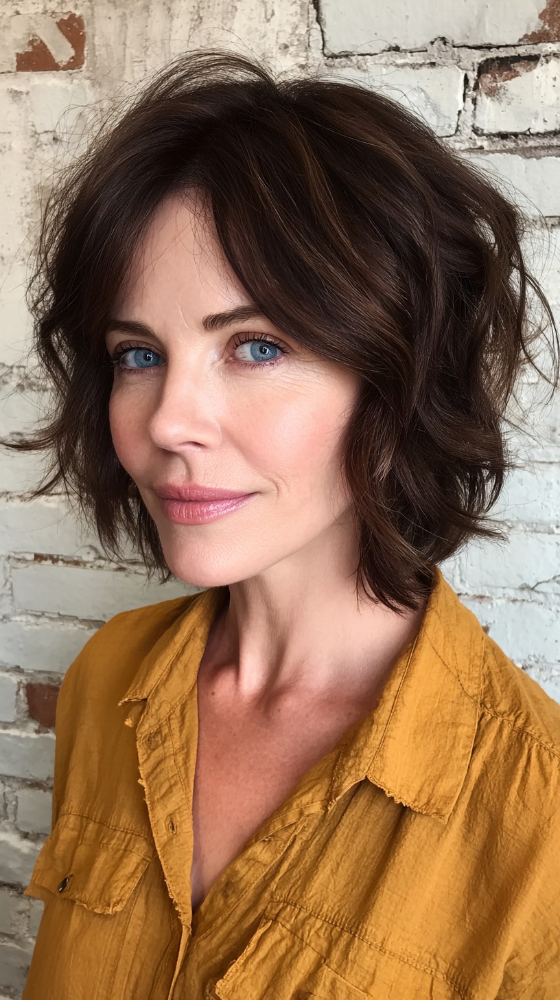 Textured Wavy Lob with Soft Face-Framing Layers