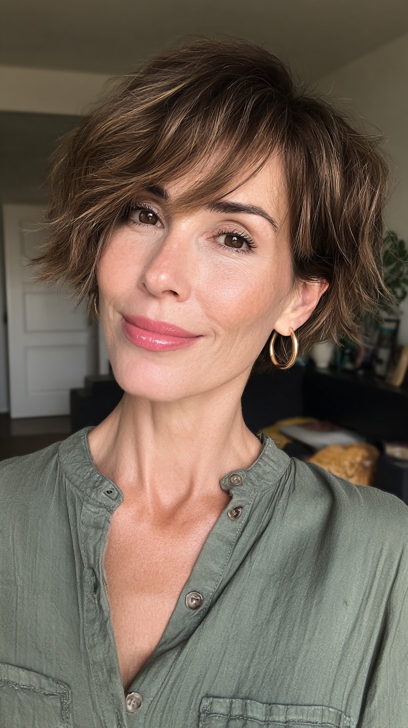 Textured Wavy Short Cut with Soft Layers