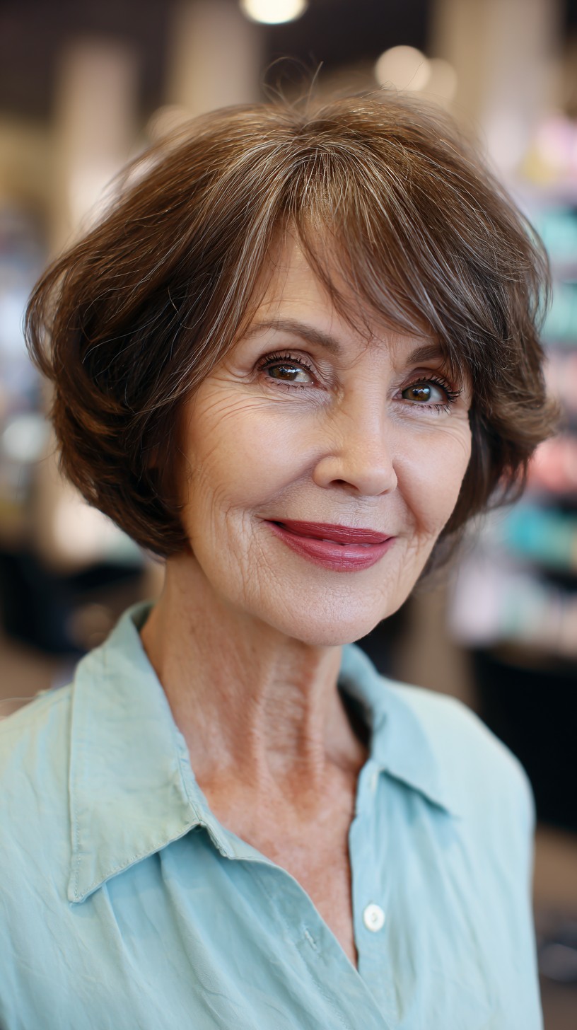 Modern Textured Bob with Soft Bangs