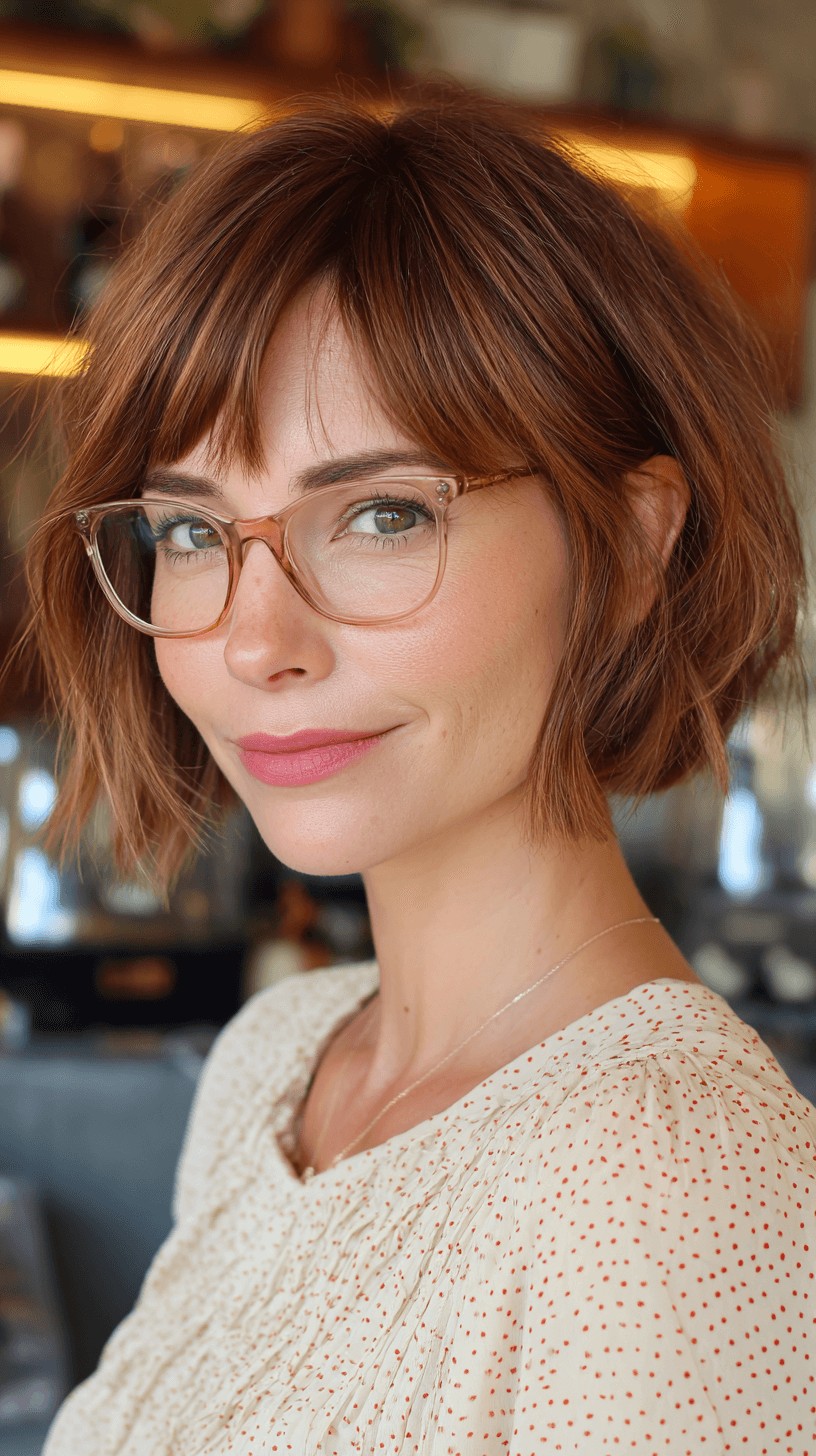 Chic Textured Bob with Soft Bangs