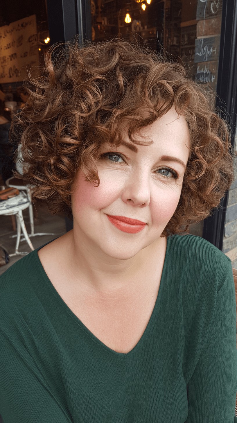 Chic Curly Bob with Soft Volume