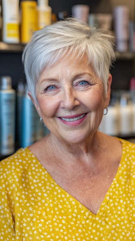 Charming Textured Frosted Pixie with Soft Volume