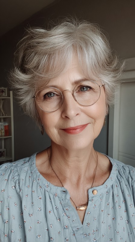 Charming Textured Silver Waves with Soft Volume