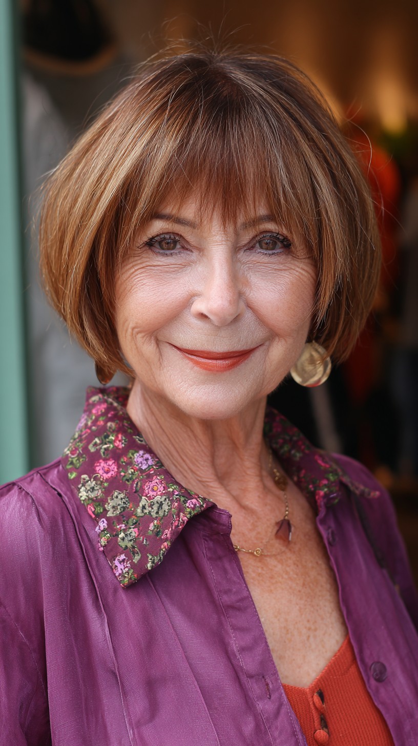 Chic Layered Bob with Long Front Bangs