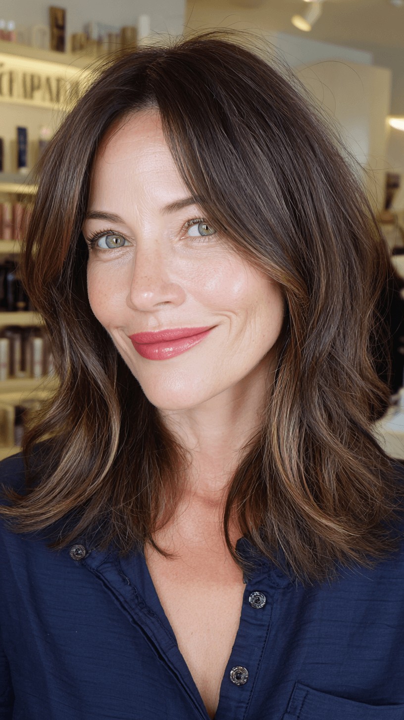 Chic Medium-Length Hair with Soft Face-Framing Highlights