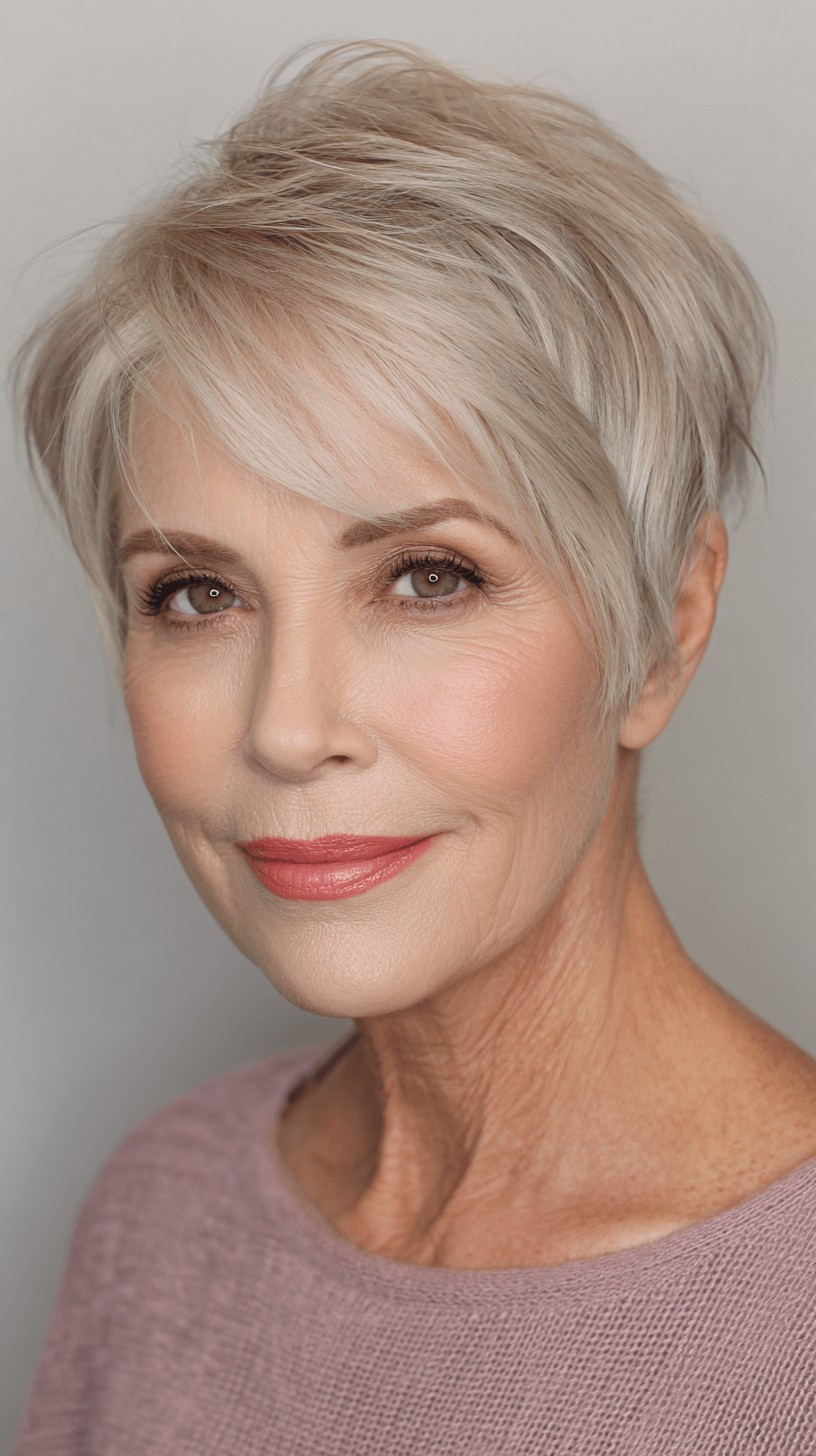 Chic Short Layered Pixie Cut with Subtle Highlights