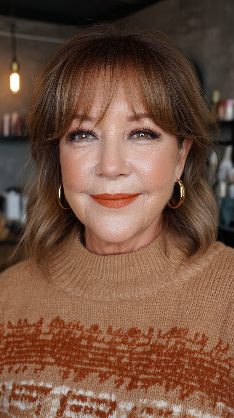 Chic Soft Layers with Face-Framing Bangs