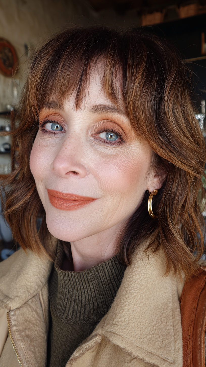 Chic Soft Waves with Face-Framing Bangs