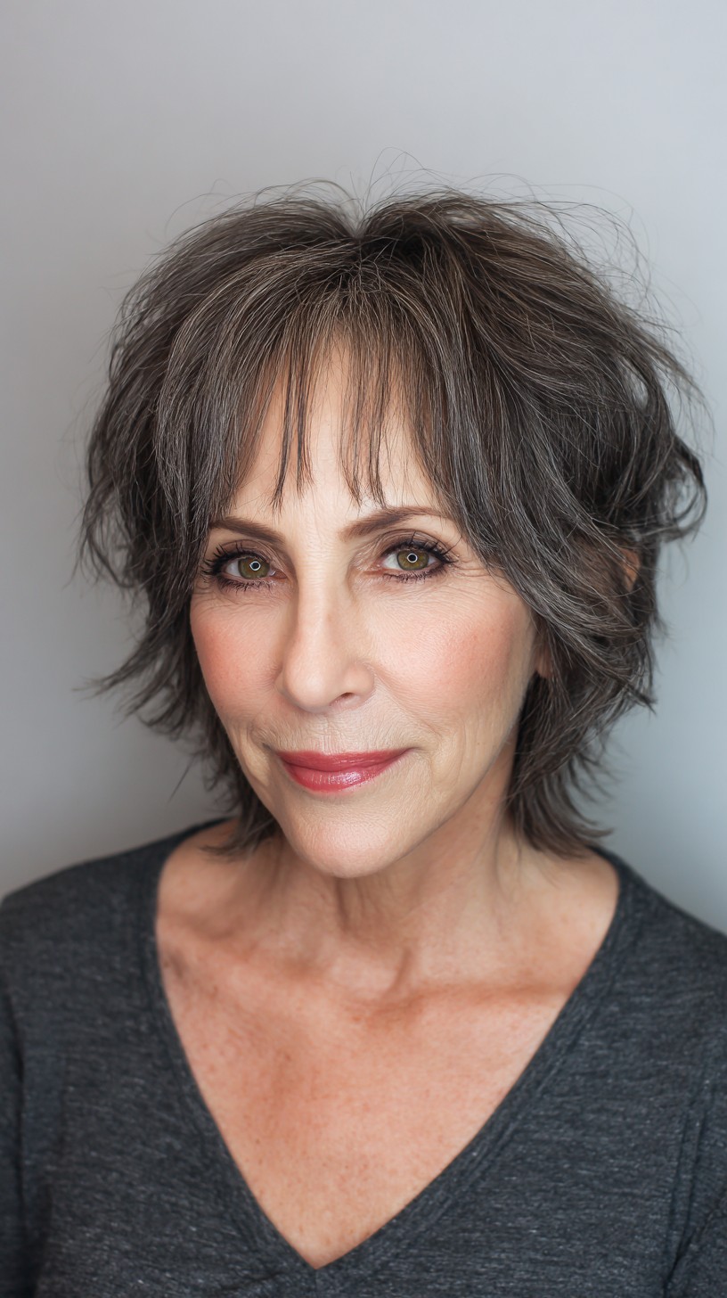 Chic Textured Bixie Shag with Face-Framing Layers