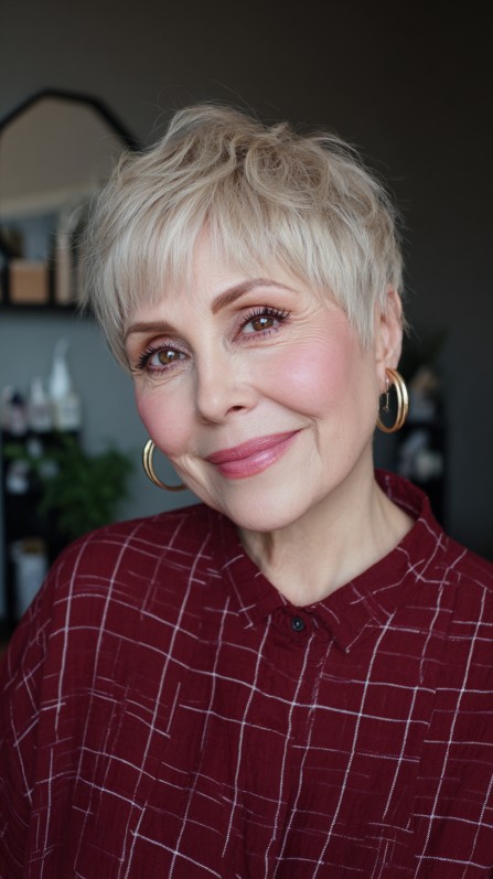 Chic Textured Blonde Pixie Cut with Soft Volume