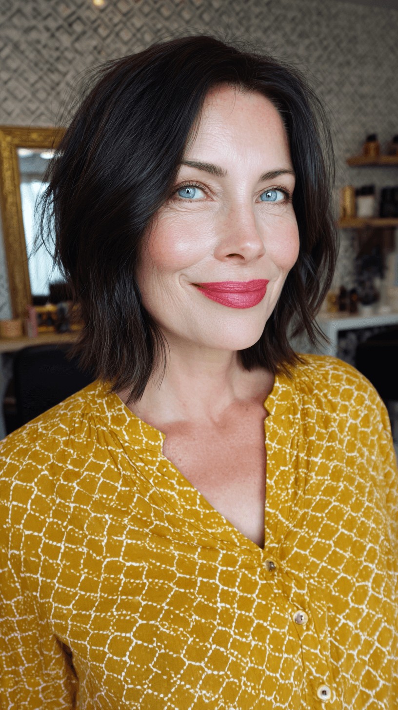 Chic Textured Lob with Subtle Undercut