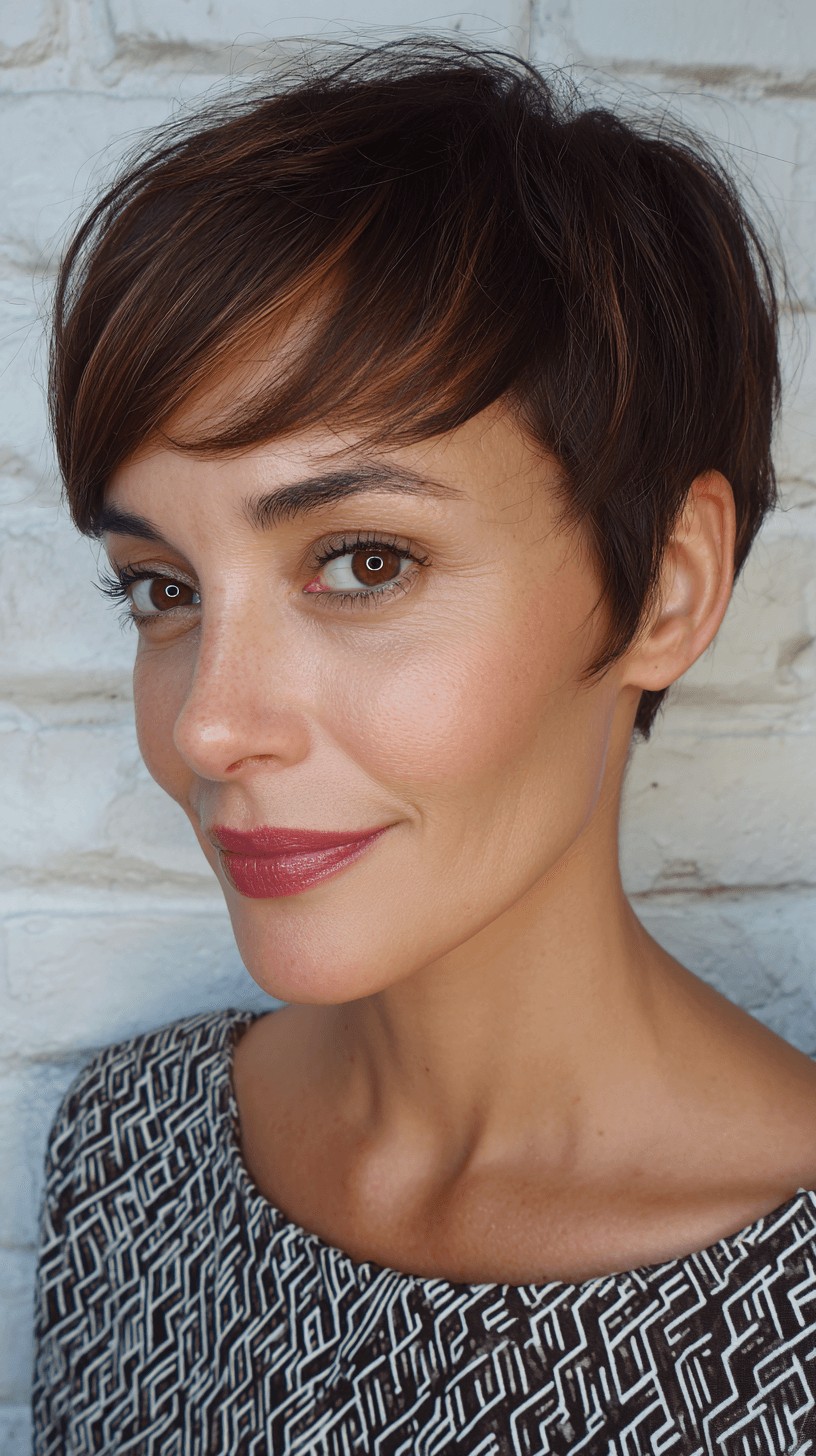 Chic Textured Pixie Cut with Subtle Highlights