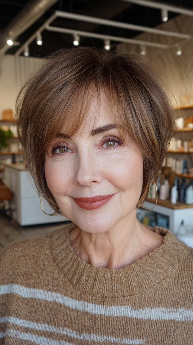 Chic Textured Short Bob with Face-Framing Layers