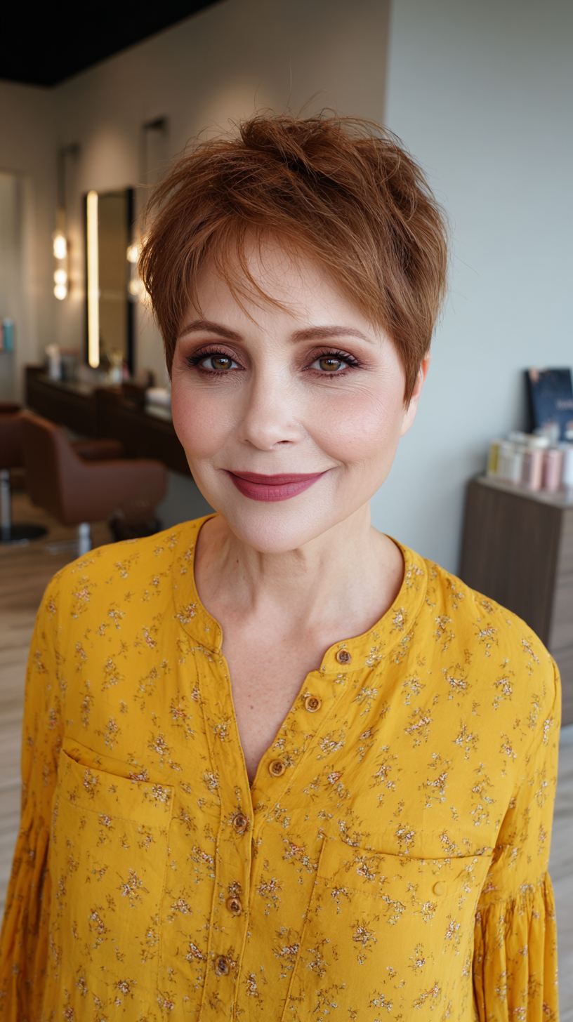 Chic Textured Short Crop with Soft Volume