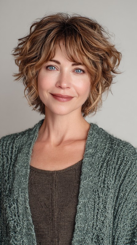 Chic Textured Short Crop with Soft Waves