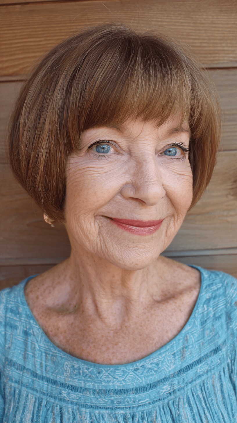 Classic Rounded Bob with Feathered Bangs