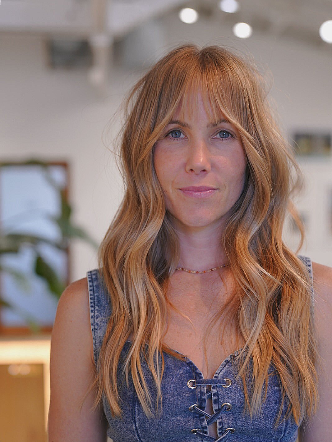 Effortless Long Layered Hairstyle with Curtain Bangs