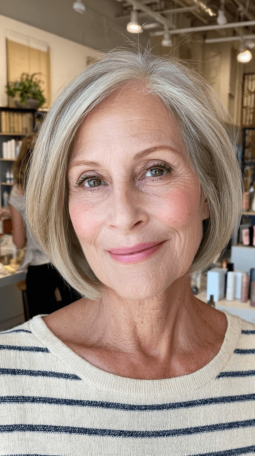 Elegant Layered Bob with Soft Highlights
