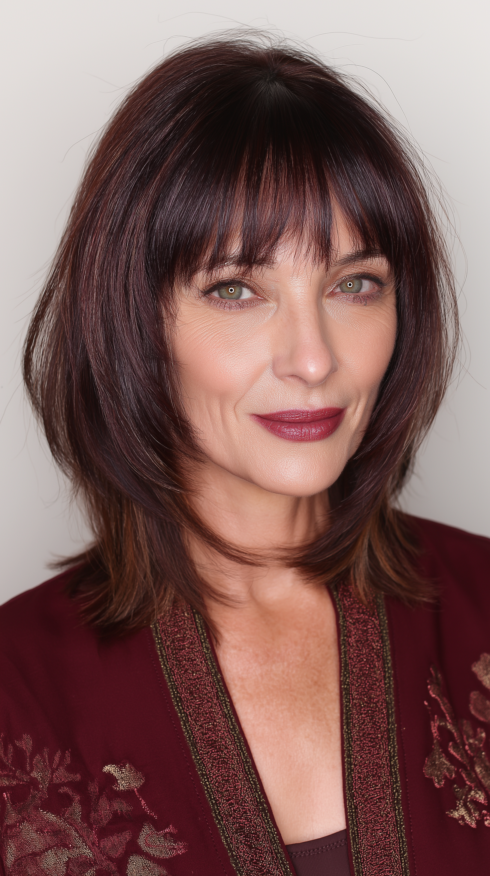 Elegant Layered Cut with Soft Bangs