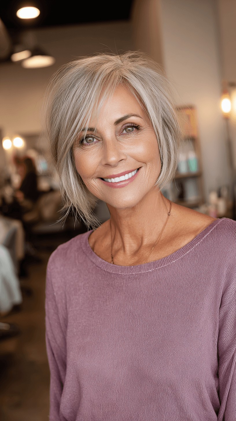 Light Blonde Textured Bob with Soft Layers