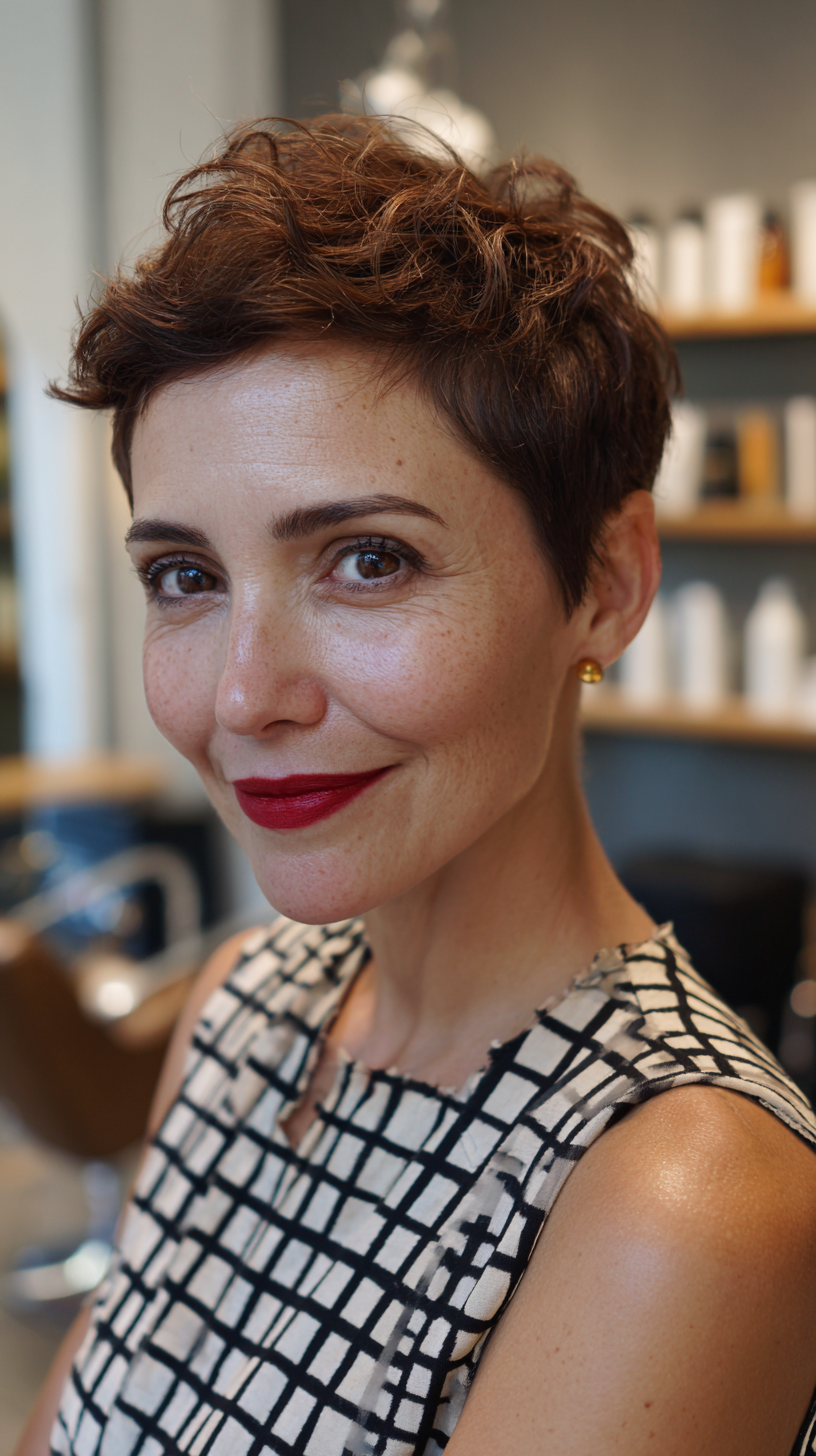 Modern Short Pixie with Textured Volume